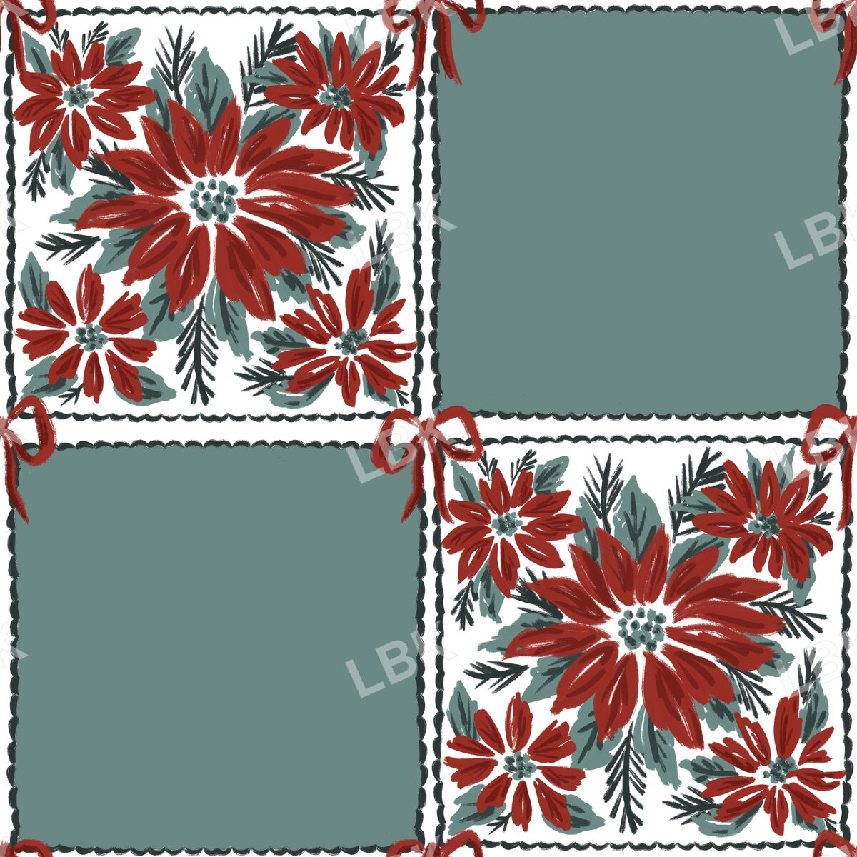 Poinsettia checker green