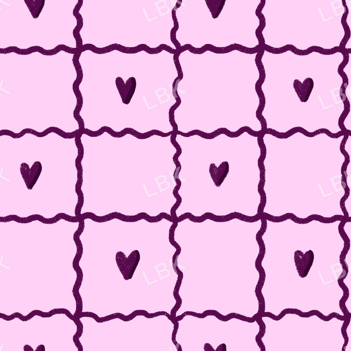 Sweetheart Rick Rack checker plaid pink