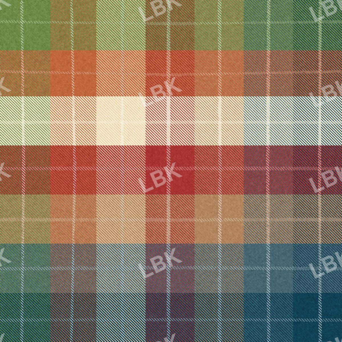 Saturated multicolor plaid with teal and light linework