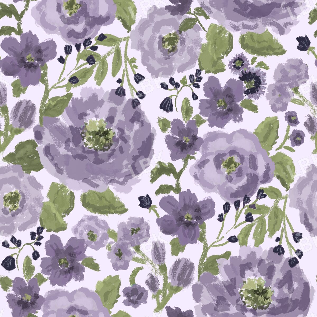 Winter Bloom - Lilac purple light floral