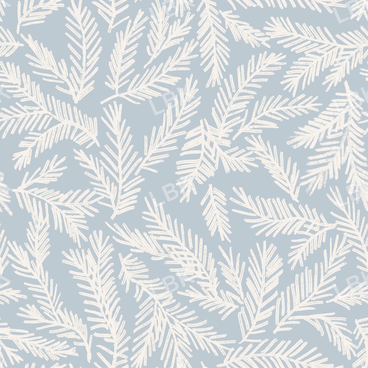 Christmas pine branches light blue milk cream