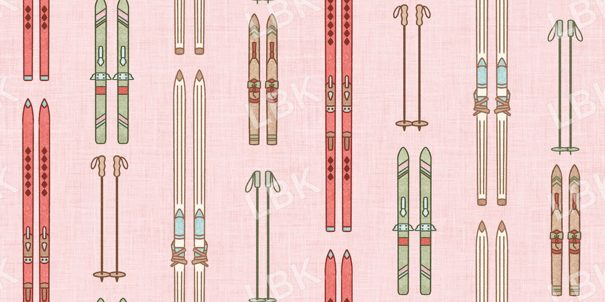 Ski Club Ski Stripe GIRLY Pink