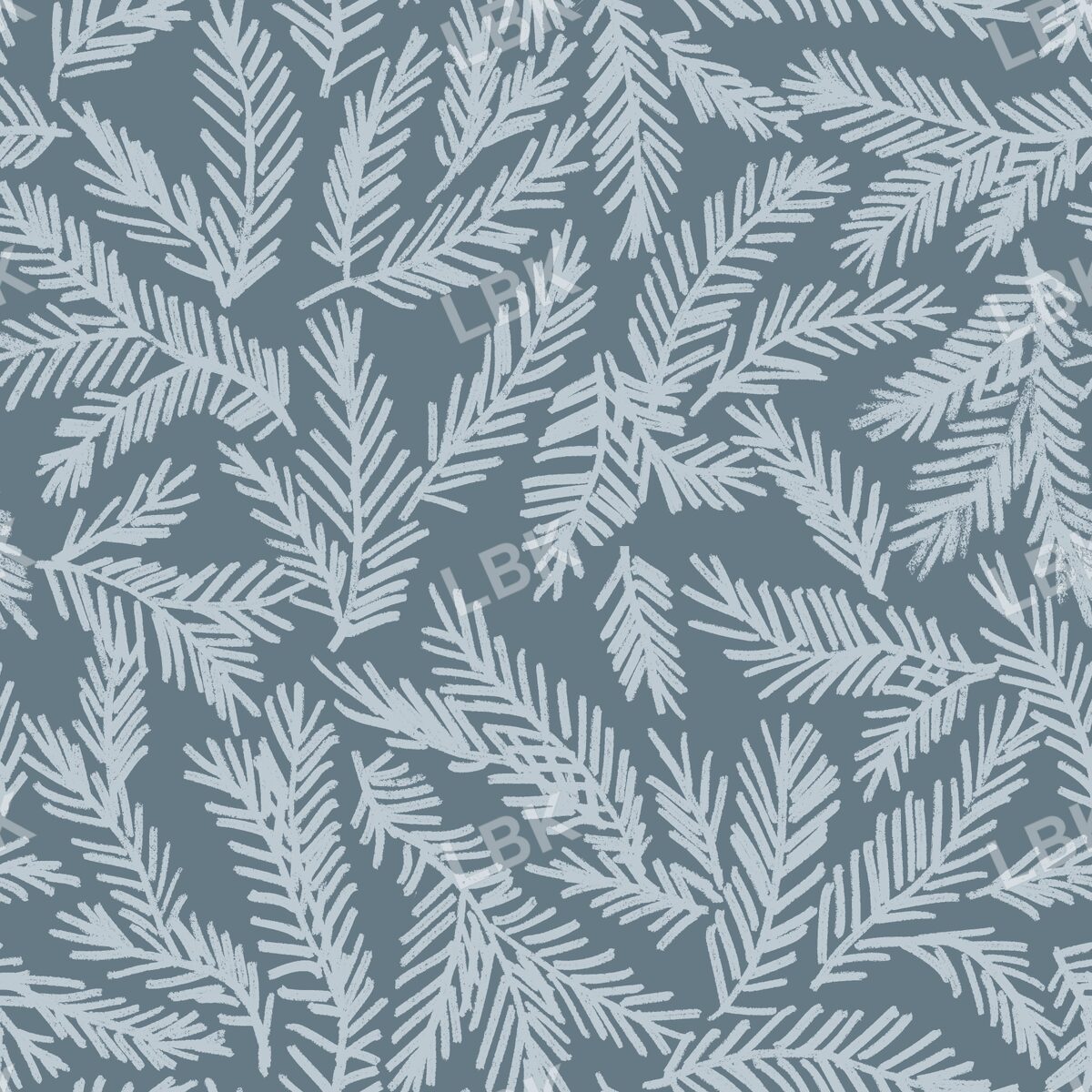 Christmas pine branches dusty blue