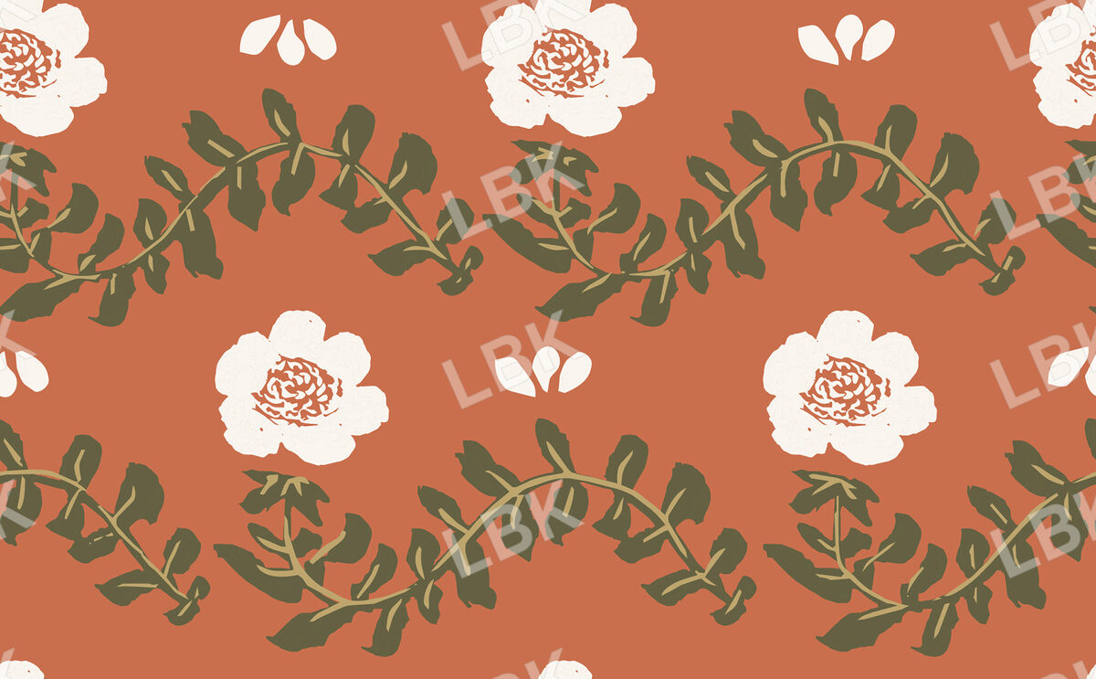 Floral Waves on Rust