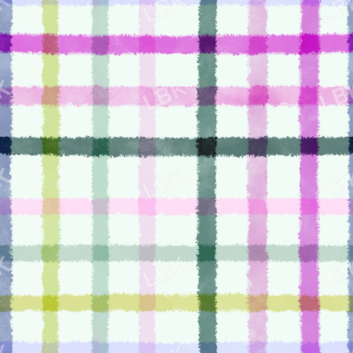 Heartful hues multiple color gingham plaid mint