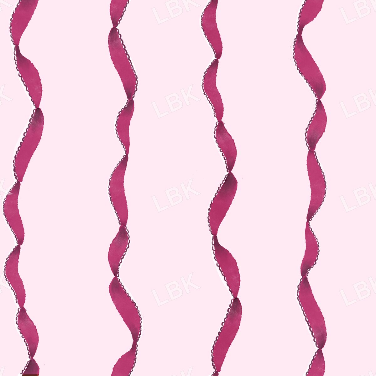 Curly ribbon stripe light pink