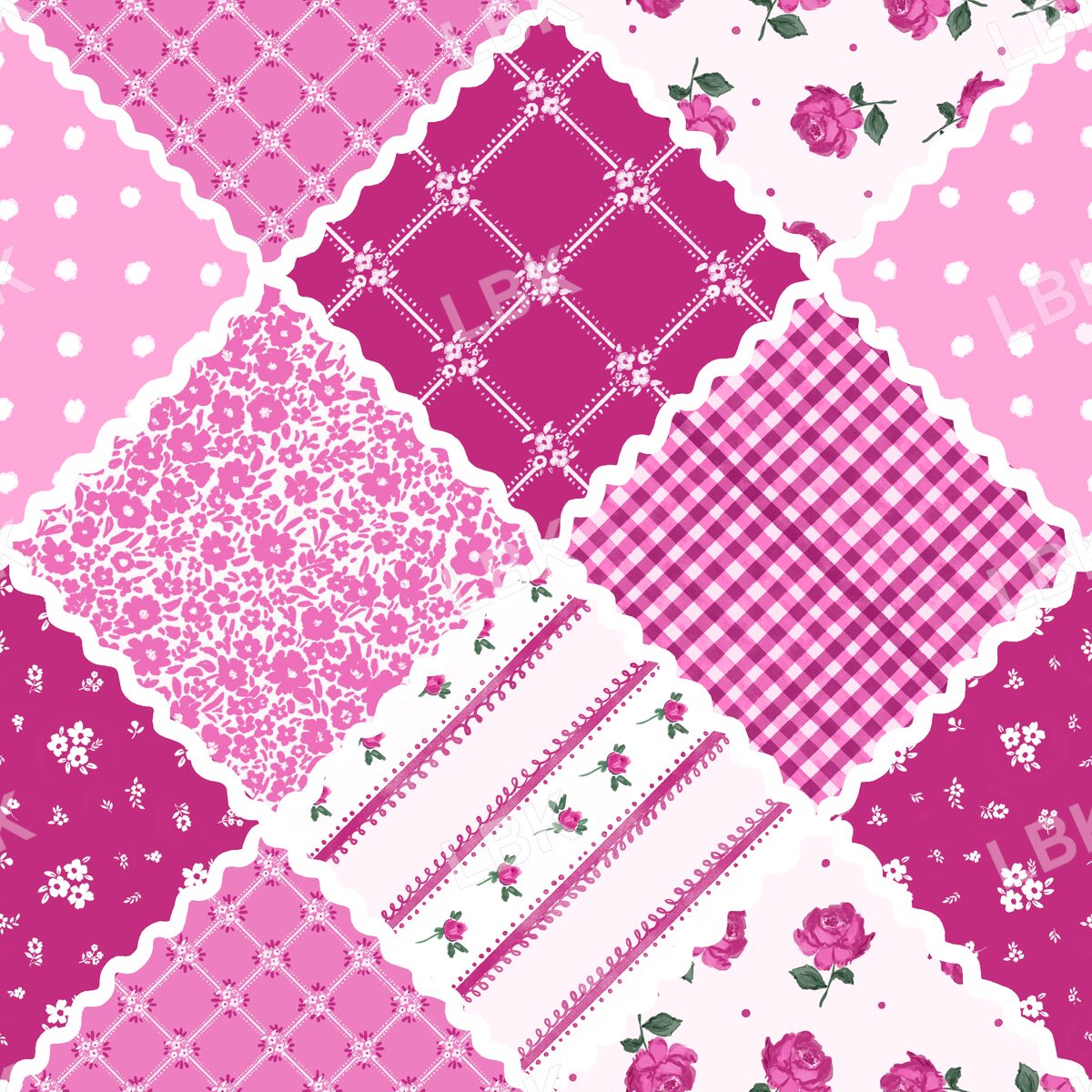 Rick Rack Rose and Floral patchwork