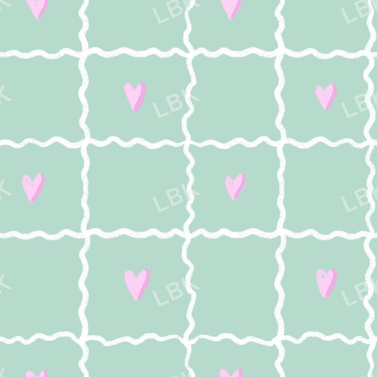Sweetheart Rick Rack plaid dark mint and pink