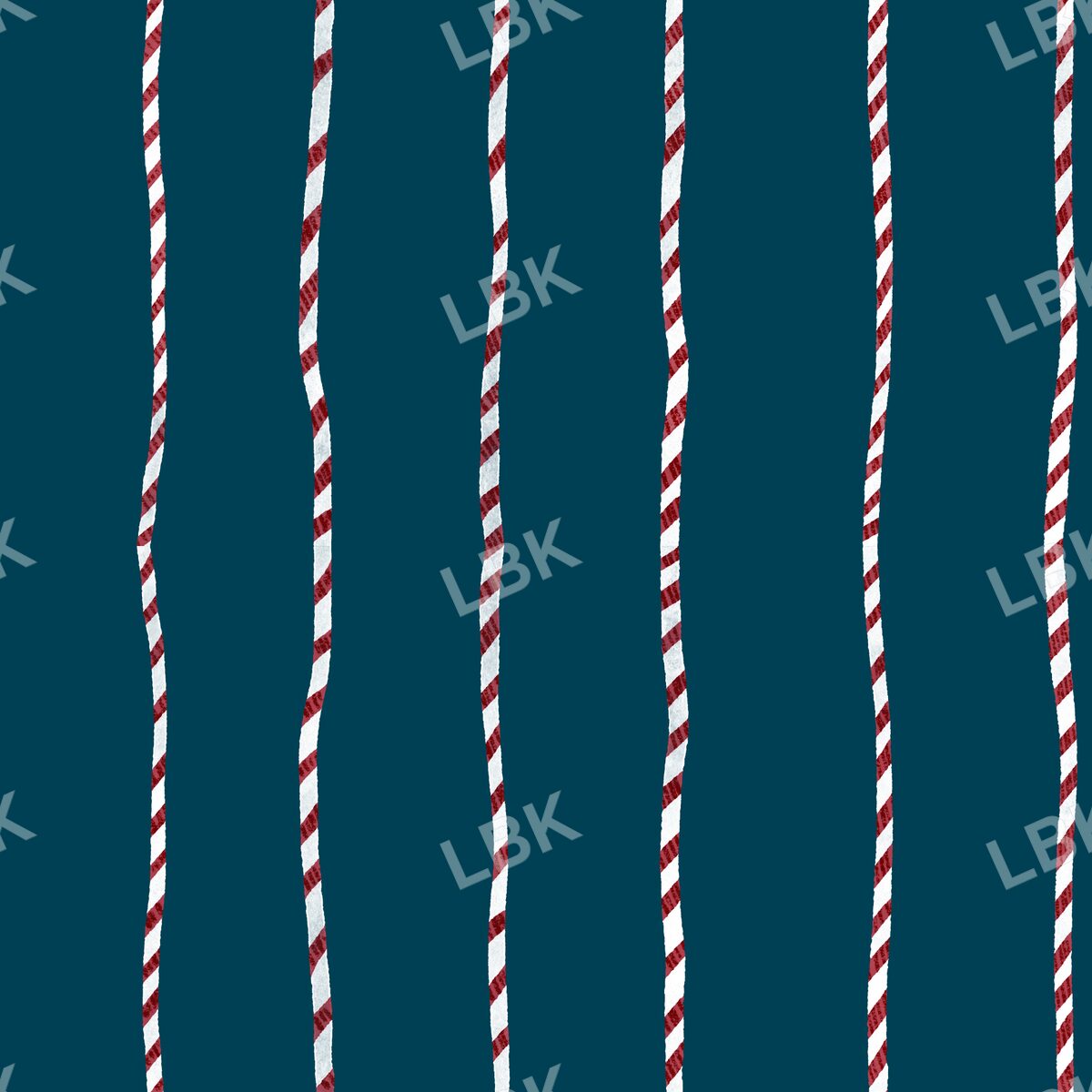 Bakers twine stripe teal and vintage red