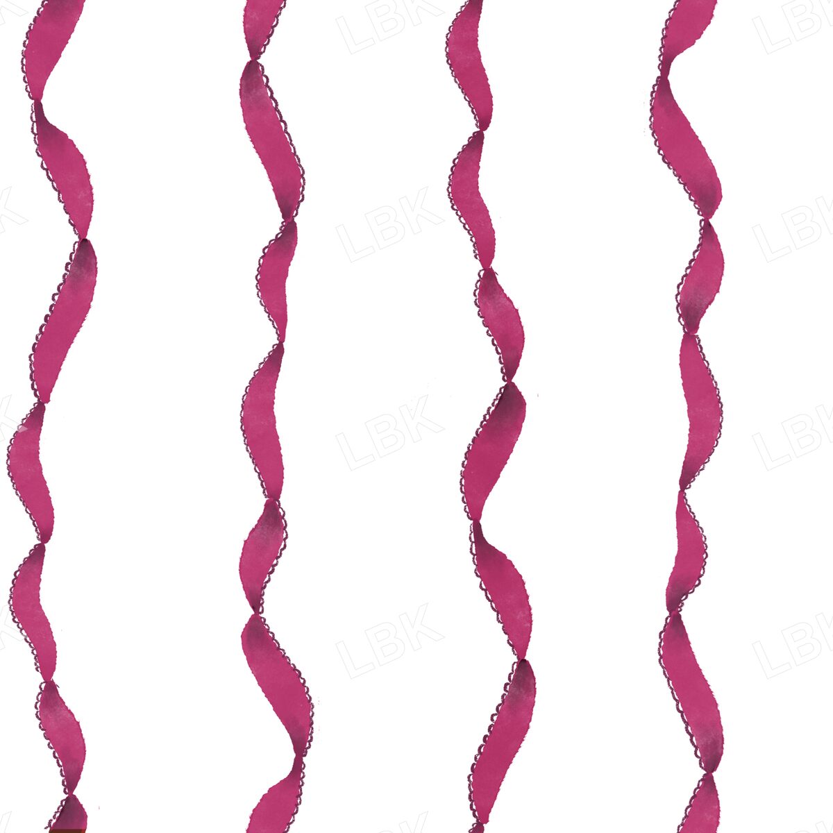 Curly ribbon stripe dark pink white