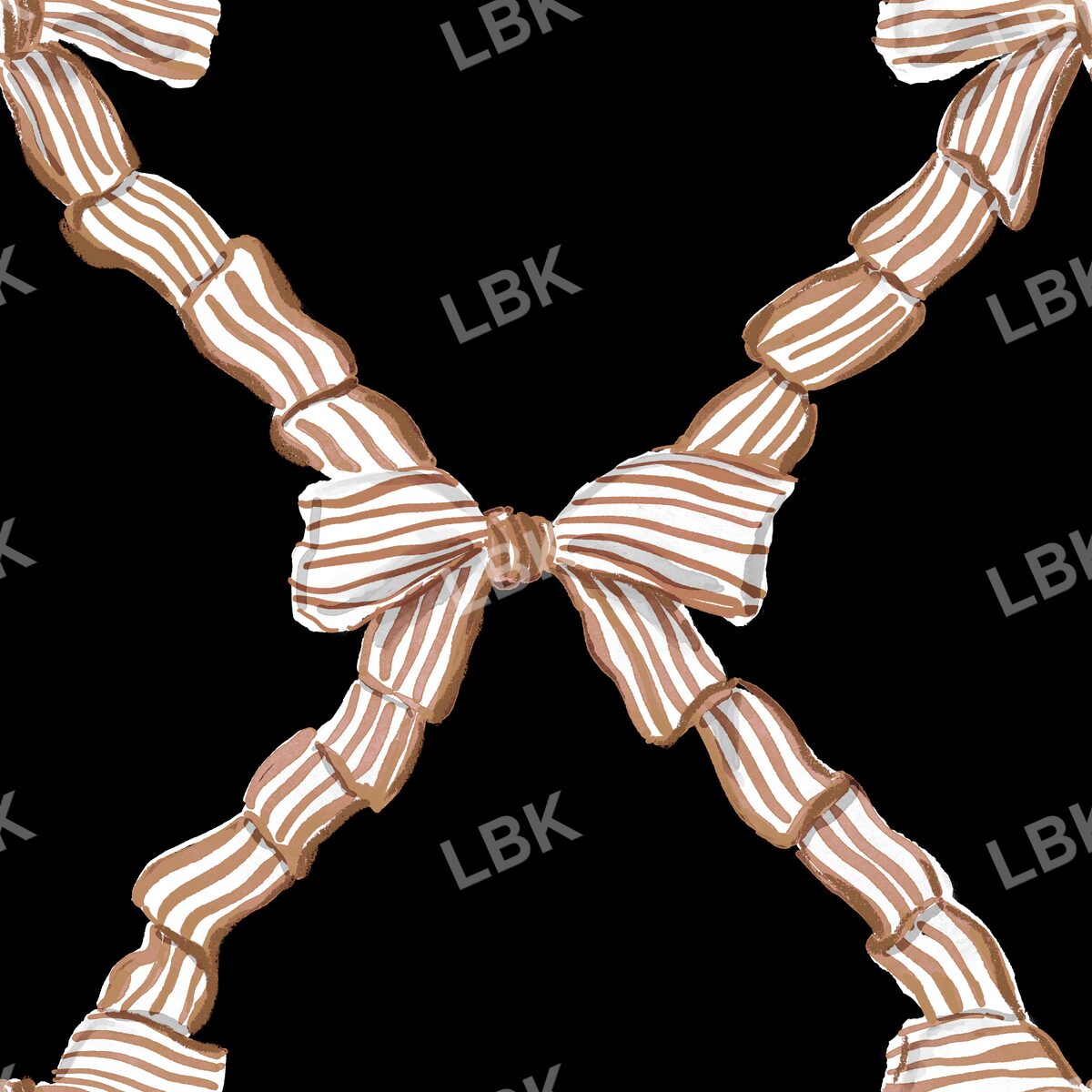 Golden brown striped coquette on blk