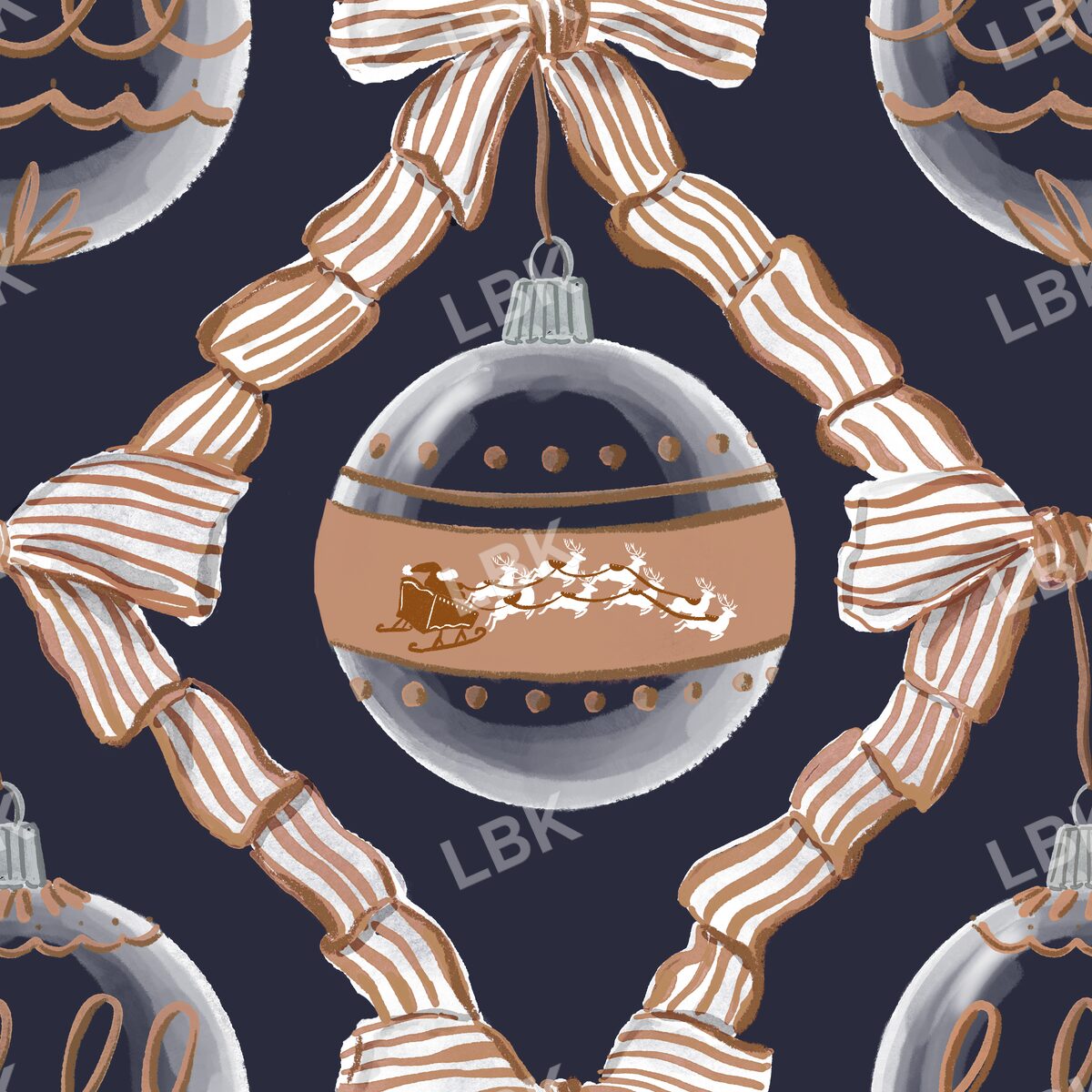 Santa coquette ornament soft navy
