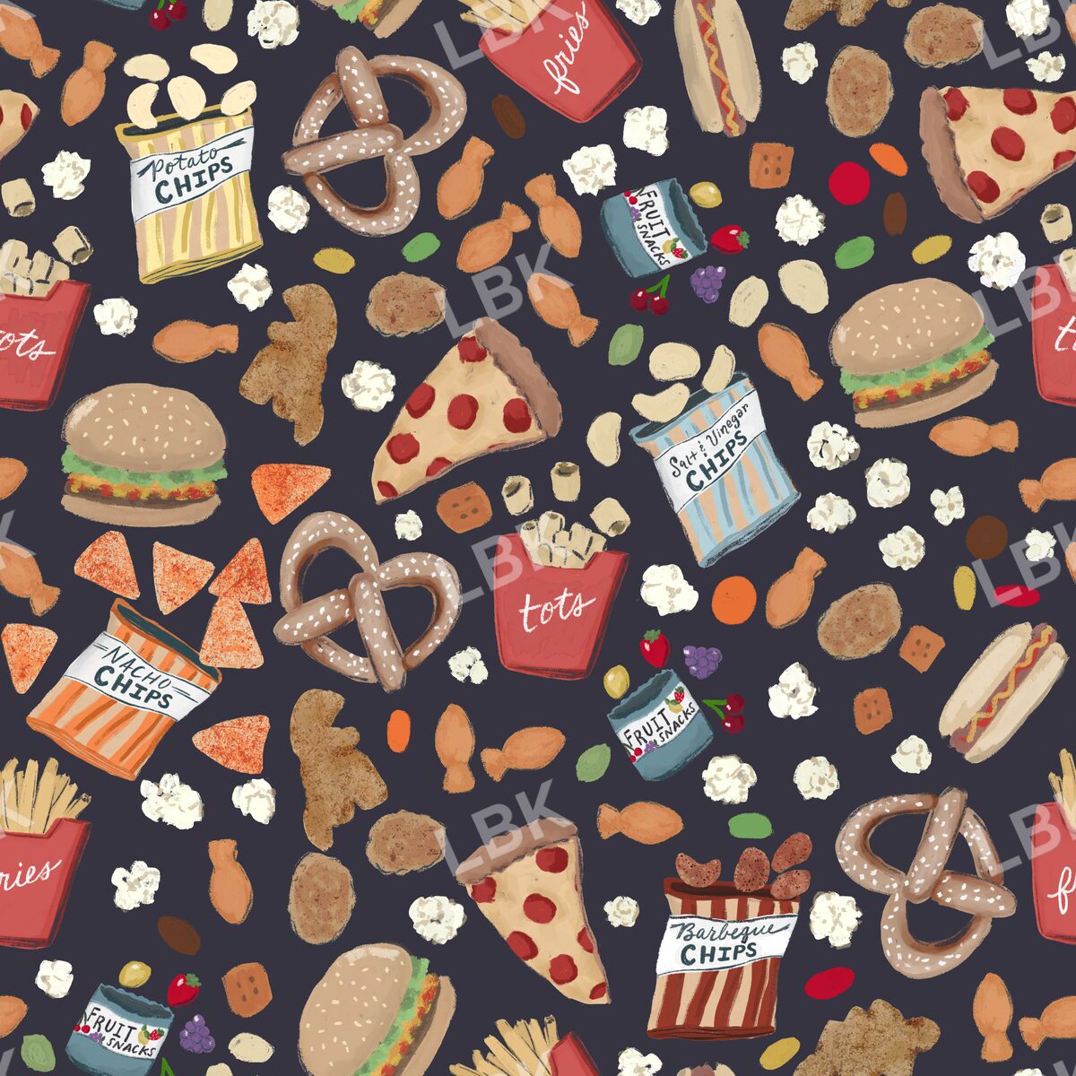 Snack attack navy blue