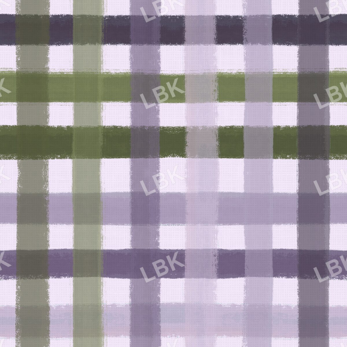 Painted gingham linen plaid lilac purple multi